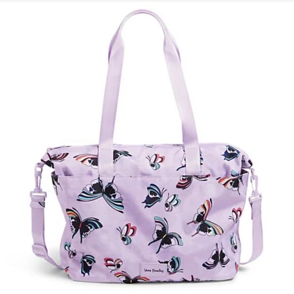 Vera Bradley ReActive Tote in Lavender Butterfly - Picture 1 of 11